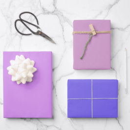 Effen Lila Orchidee Leisteen Paarse Tinten 3 Tinte Inpakpapier Vel