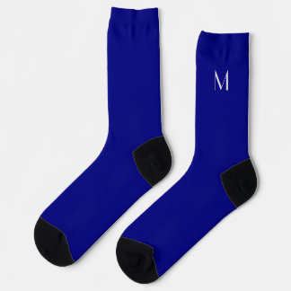 effen marineblauw - monogram toevoegen sokken