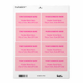 Effen monochrome roze zakelijke verzendlabel (Full Sheet)