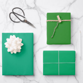 Effen Munsell Forest GO Green Shades 3 Tinten Inpakpapier Vel