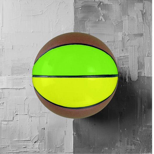 effen neon geel en groen mini basketbal