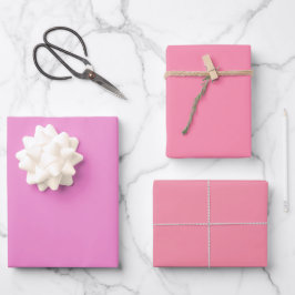 Effen Orchidee Kietel Roze Sherbet Tinten 3 Tinten Inpakpapier Vel