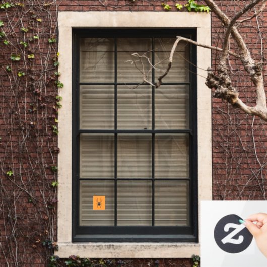 Effen oude spin raamsticker (Huis Raam)