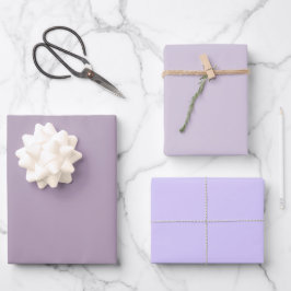 Effen Pastel Bleek Lavendel Paarse Tinten 3 Tinten Inpakpapier Vel