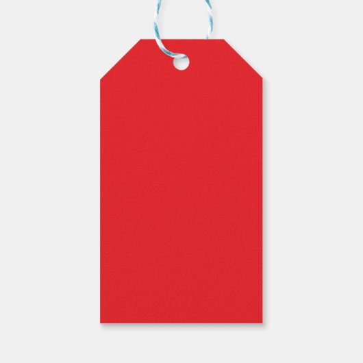 Effen rode achtergrond cadeaulabel (Achterkant)