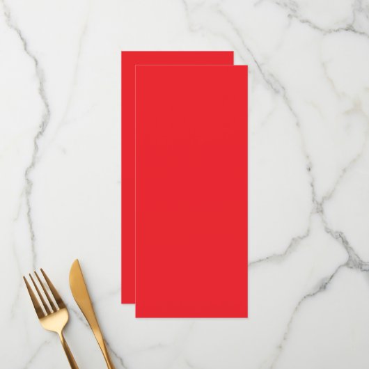 Effen rode achtergrond menu (Voorkant / Achterkant in situ)
