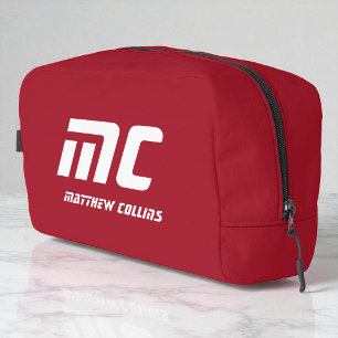 Effen rode boyfriend naam tekst eenvoudig toilettasje