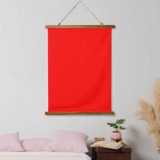Effen rood 66cm x 91cm verticaal hangend wandkleed (Slaapkamer)