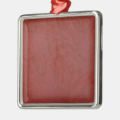 Effen rood metalen ornament (Links)