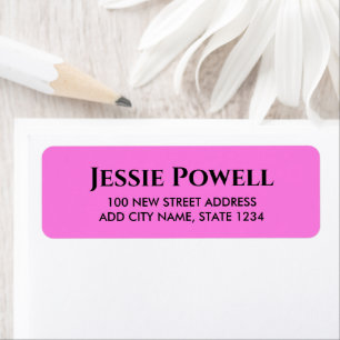 effen roze minimalist etiket