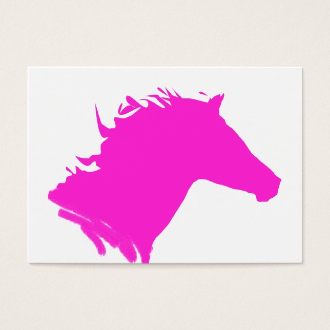 Effen roze paardenkop visitekaartje (Voorkant)