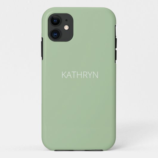 effen saliegroen natuurlijk Case-Mate iPhone case (Achterkant)