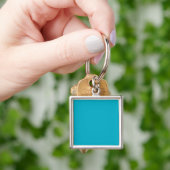 Effen turquoise achtergrond egaal gekleurd sleutelhanger (Hand)