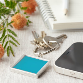 Effen turquoise achtergrond egaal gekleurd sleutelhanger