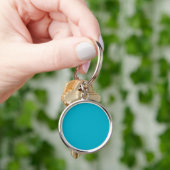 Effen turquoise achtergrond egaal gekleurd sleutelhanger (Hand)