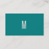 effen turquoise - voeg monogram toe visitekaartje (Voorkant)