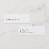 Effen Uniek Modern Zwart Wit Mini Visitekaartje (Voorkant / Achterkant)