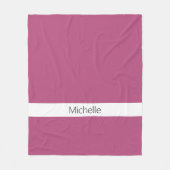 Effen warme roze kleur Elegante Monogram Fleece Deken (Voorkant)