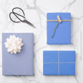 Effen Wilde Korenbloem Formele Blauwe Tinten 3 Tin Inpakpapier Vel