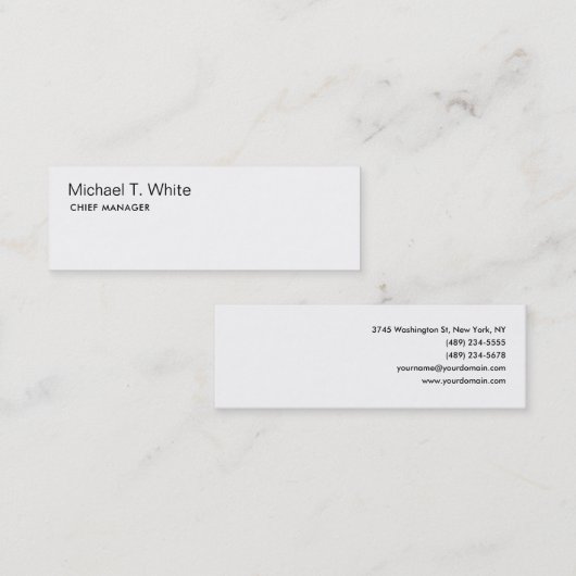 Effen wit modern minimalistisch
 mini visitekaartje (Voorkant / Achterkant)