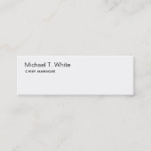 Effen wit modern minimalistisch
 mini visitekaartje (Voorkant)