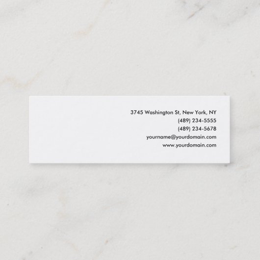 Effen wit modern minimalistisch
 mini visitekaartje (Achterkant)