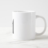  effen wit - voeg zwarte monogram toe  grote koffiekop (Rechts)