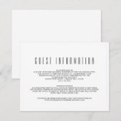 effen wit | Wedding Guest Information Informatiekaartje (Voorkant / Achterkant)