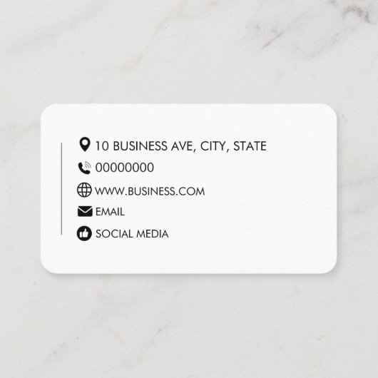 Effen witte generieke ontwerp Sjabloon Visitekaartje (Achterkant)