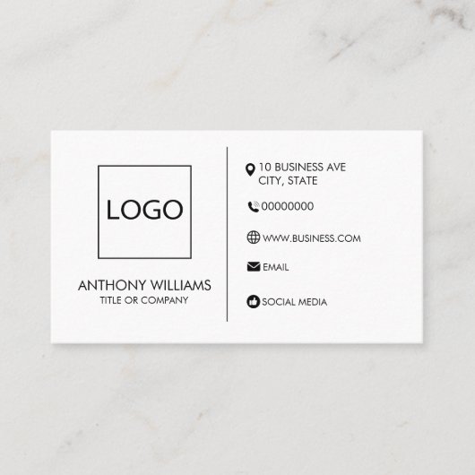 Effen witte generieke ontwerp Sjabloon Visitekaartje (Voorkant)