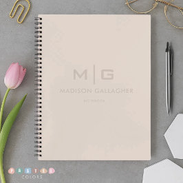 Effen Zachte Licht Pastel Ivoor Beige Crème Kleur Notitieboek