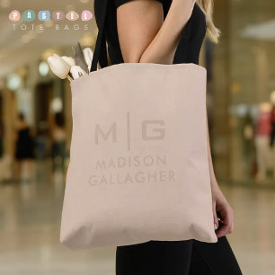 Effen zachte licht pastelkleur ivoor beige geel kl tote bag