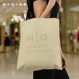 Effen zachte licht pastelkleurige bananencrème gel tote bag