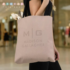 Effen zachte licht pastelkleurige perzikbeige roze tote bag