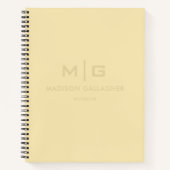 Effen zachte licht pasteltint bananencrème geel kl notitieboek (Voorkant)