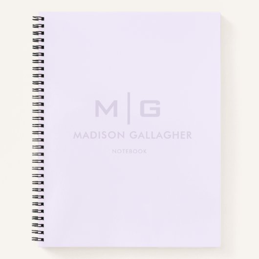 Effen zachte lichte pastel lavendel paarse kleur notitieboek (Voorkant)