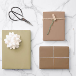 Effen zand taupe aarde tan tinten 3 tonen inpakpapier vel