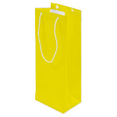 Effen zonnige gele kleur wijn cadeautas (Achterkant Gekanteld)