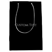 Effen zwart elegant  medium cadeauzakje (Voorkant)