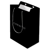Effen zwart elegant  medium cadeauzakje (Achterkant Gekanteld)
