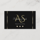 Effen zwart en beige Shimmery Diamonds Monogram Visitekaartje (Voorkant)