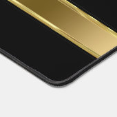 Effen zwart met goudkleurige streep bureaumat (Hoek)