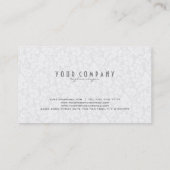 Effen zwart-wit  bloemdamast visitekaartje (Achterkant)