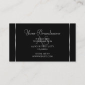 Effen zwart zilveren decor Sparkle Diamonds Initia Visitekaartje (Achterkant)