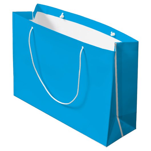 Effene Cyaanblauwe Achtergrond Groot Cadeauzakje (Achterkant Gekanteld)