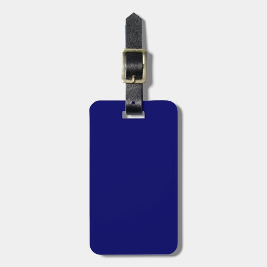 Effene donker marineblauw met zwarte tekst bagagelabel (Voorkant verticaal)