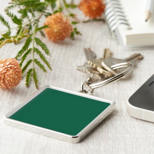 Effene donkergroene gestructureerde achtergrond sleutelhanger (Zijkant)