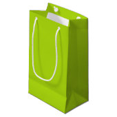 Effene limoengroene kleur klein cadeauzakje (Voorkant Gekanteld)