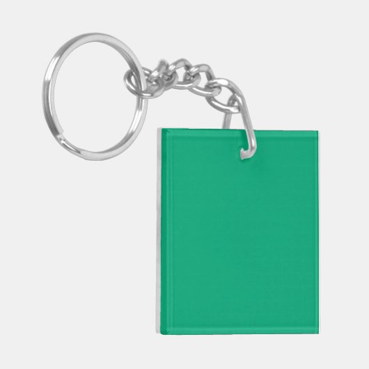 Effene teal achtergrond met een gladde textuur sleutelhanger (Voorkant Links)
