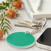 Effene teal achtergrond met een gladde textuur sleutelhanger (Voorkant Rechts)
